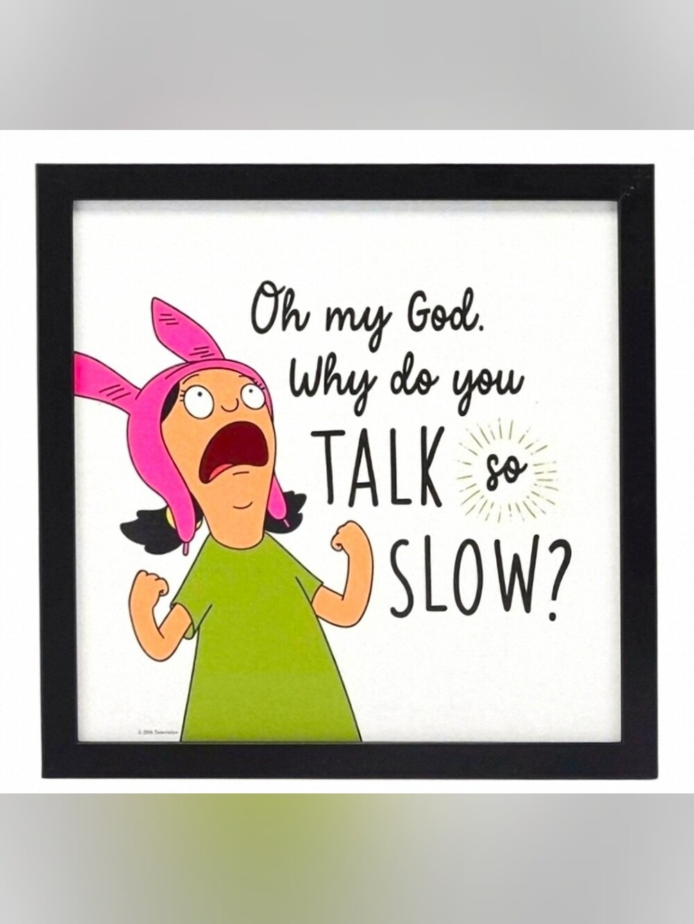 NWT. Bob's Burgers Louise Belcher Wood Framed Wall Decor.